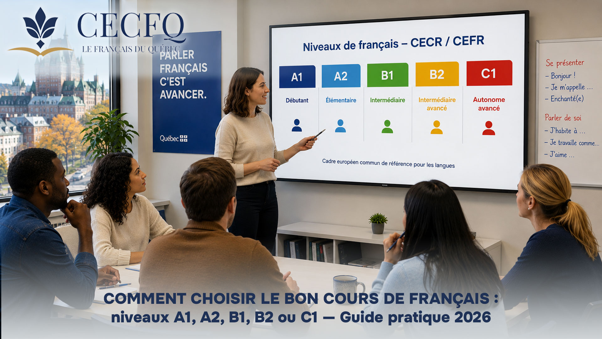 Comment choisir le bon cours de français : niveaux A1, A2, B1, B2 ou C1 – guide pratique 2026