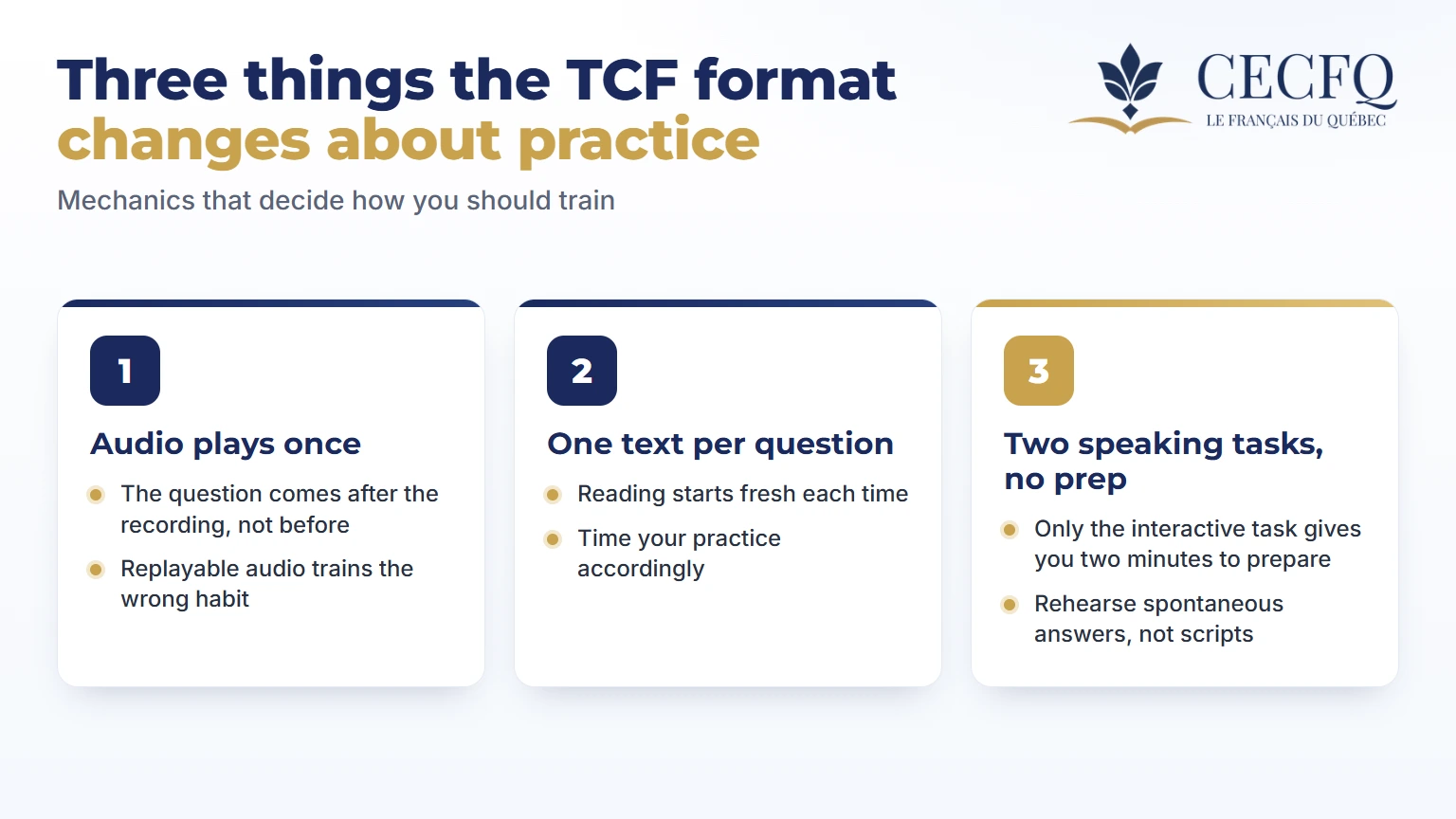 Three TCF Canada format details that change how you should practise